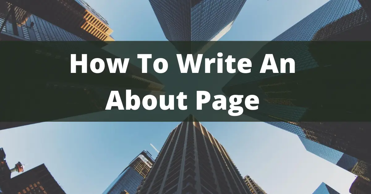 how to write an about page