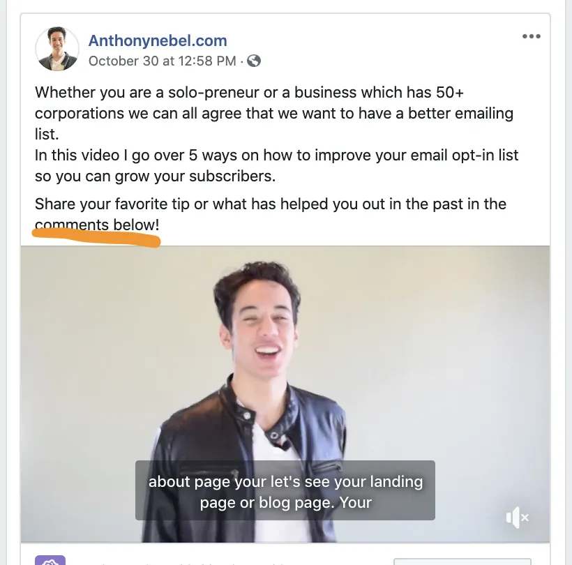 A video ad on Anthonynebel.com