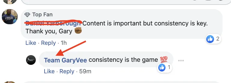 The garyvee team commenting