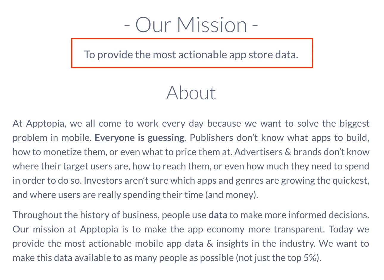 Apptopia’s About us