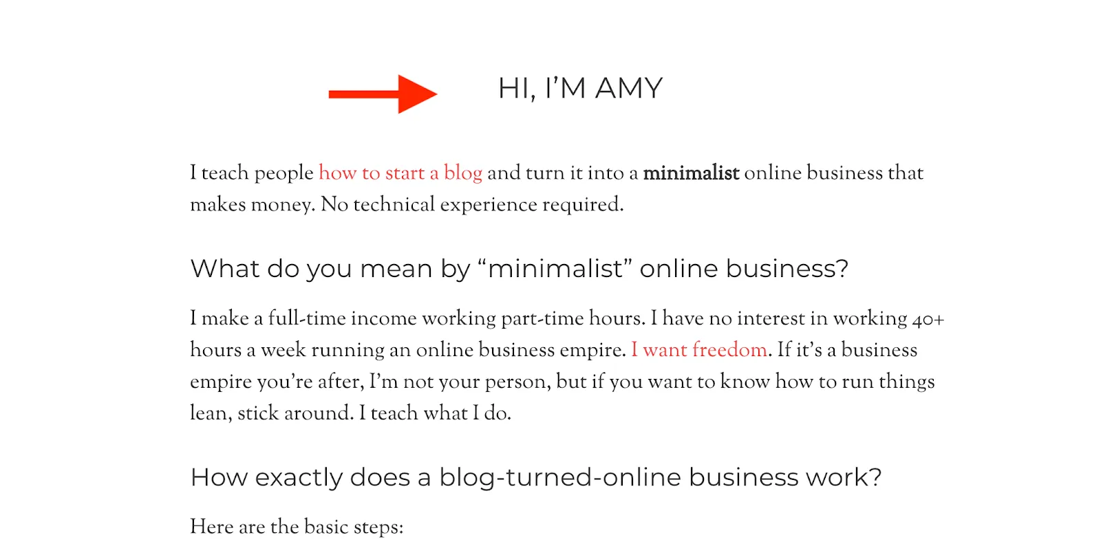 Amy Lynn Andrew’s about page