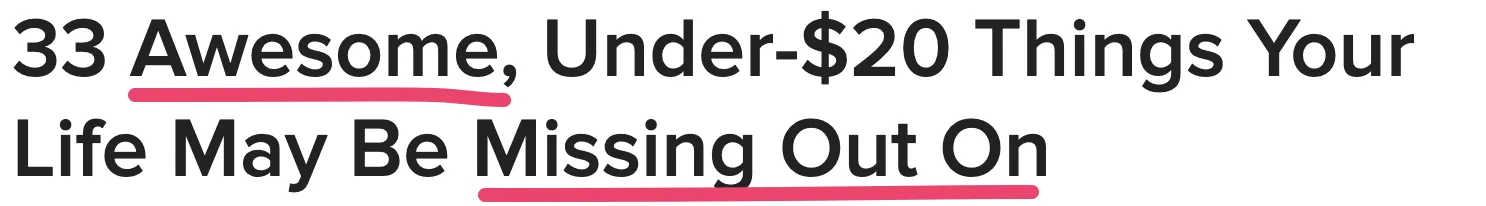 Buzzfeed Headline With Curious Power Words