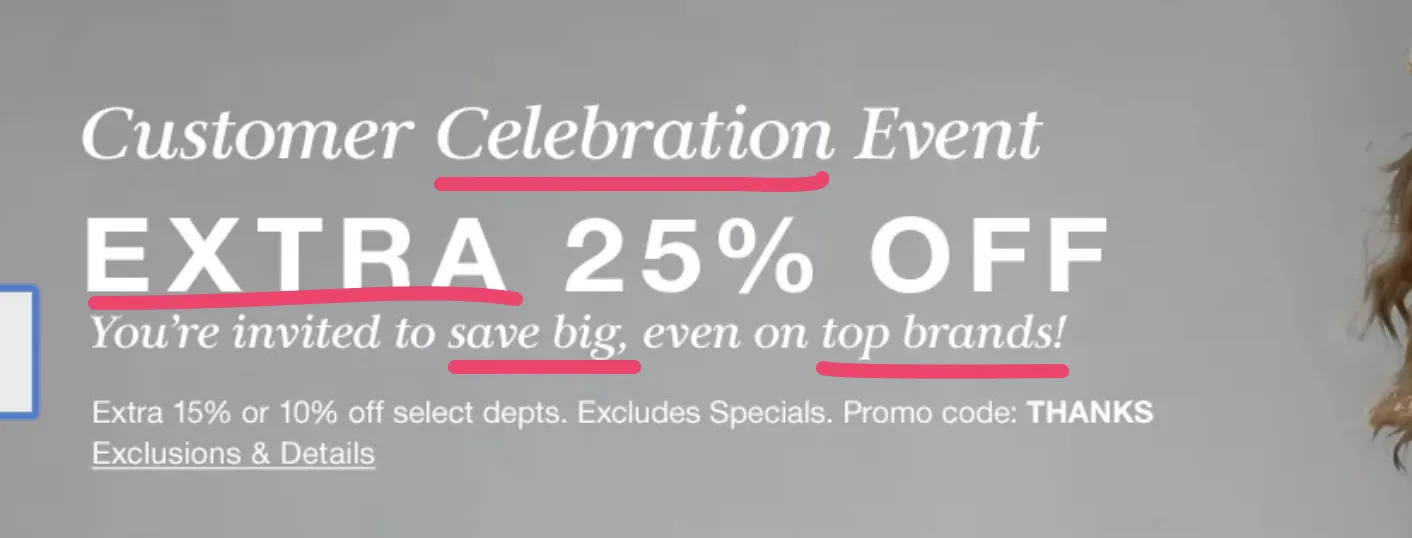 Macy’s home page headline