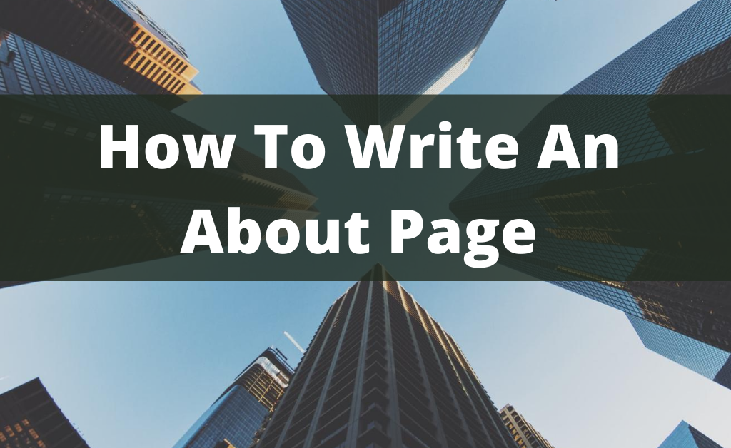 how to write an about page