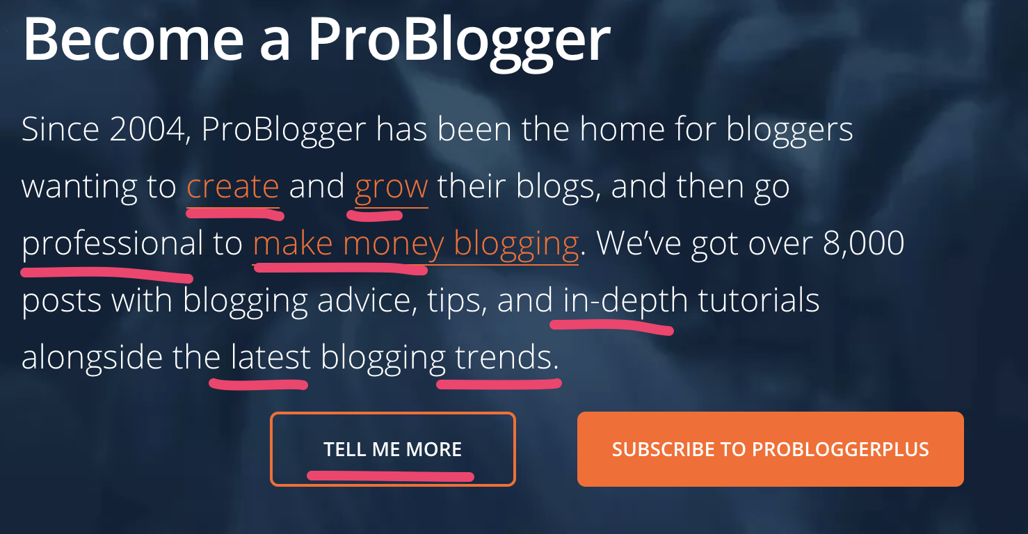 Problogger's Subheadline with Power Words
